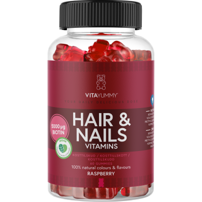 VitaYummy Hair & Nails Raspberry 60 kpl